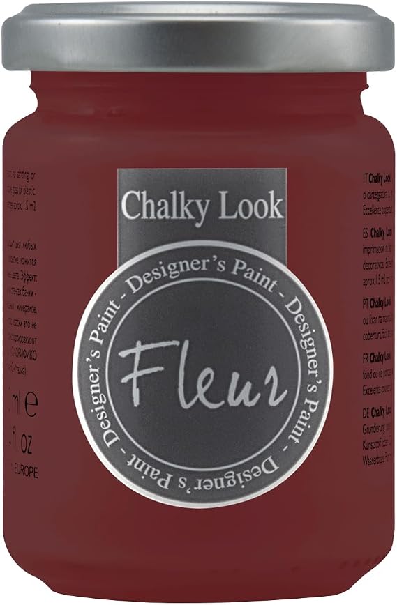 Fleur Chalky Look Paint - Red Oxide, 4.4 oz jar