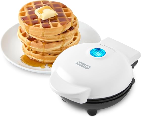 Dash Mini Waffle Maker, 4-Inch Nonstick Cooking Surface, White