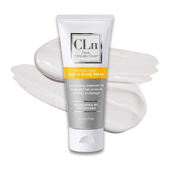 CLn Hair & Scalp Mask Conditioner - Deep Conditioner for Hair & Scalp Prone to Dryness & Damage, Paraben-Free & Dye-Free, Scented by Eucalyptus, 6 fl. oz.
