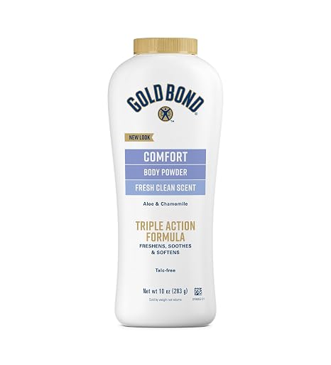 Gold Bond Ultimate Comfort Body Powder, Aloe and Chamomile, 10 Ounce Bottles (Pack of 3), Talc-Free Powder Helps Control Odor, and Absorb Moisture to Prevent Chaffing