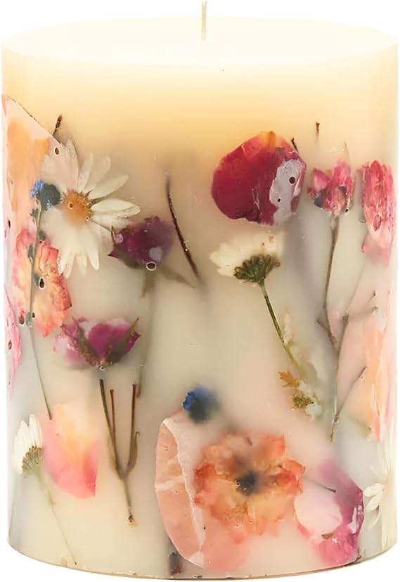 Rosy Rings Apricot Rose Botanical Candle | Aromatherapy Long Lasting Candles Home Gifts Notes of Almond Blossom, Apricot, Blond Woods, Mirabelle Plum, Pomelo Leaf, Rose, Violet 200 Hour Burn 6.5" H