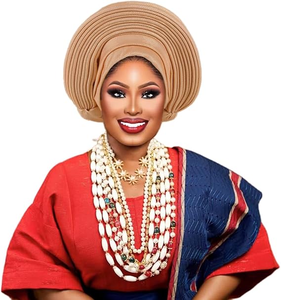 African Headtie Turban Hat Nigeria Auto Gele Headwrap for Women Muslim Wedding Party Hair Cover