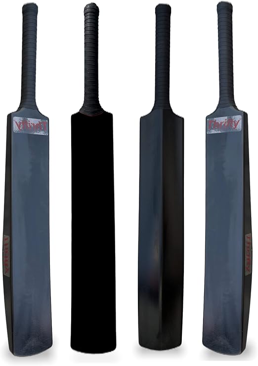 800gr Full Size-8 (34") Adult Fiber/PVC Plastic Full Size Cricket Bats for Age Group 15+, Best for Tennis Ball, Wind Ball, Stumper Ball (Full Size 8 (15+ yrs), Black)