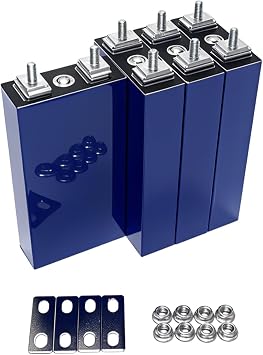 EVE LiFePO4 Cell 3.2V 100Ah Grade A Deep Cycle Battery Lithium Iron Phosphate Rechargeable Battery Max.Continous Discharge 100A1C,Included M6 Nuts and Bus Bars