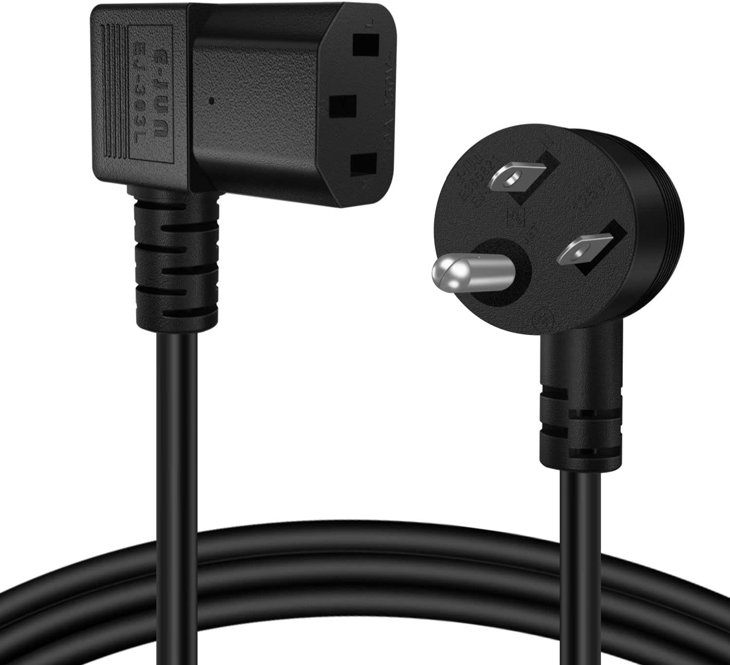 TNP Universal 90 Degree Power Cord NEMA 5-15P to IEC320 C13 Power Cord UL 15A 125V 18AWG Right Angle Computer Power Cable Heavy Duty NEMA to IEC Cable Plug for TV, PC, Computer, Printer 15 Ft, Black