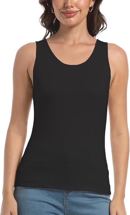 Women's Basic Wide Strap Cami Tank Top