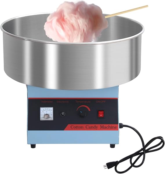 Electric Cotton Candy Machine with Stainless Steel Bowl, Sugar Scoop - Perfect for Parties, Carnivals and Family Fun