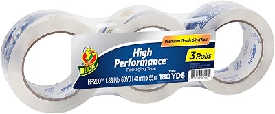 Duck HP260C03 Packing Tape Refill, 3 Rolls, 1.88 Inch x 60 Yard, Clear 655074