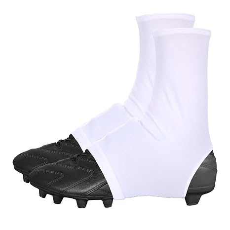 Football Spats, Cleat Covers Cleat Sleeves for Football Non-Slip Fit for Soccer Lacrosse Field Hockey Turf Sports Sleeves for Soccer Shoes Teenagers Youths Dirt/Turf Out (White)