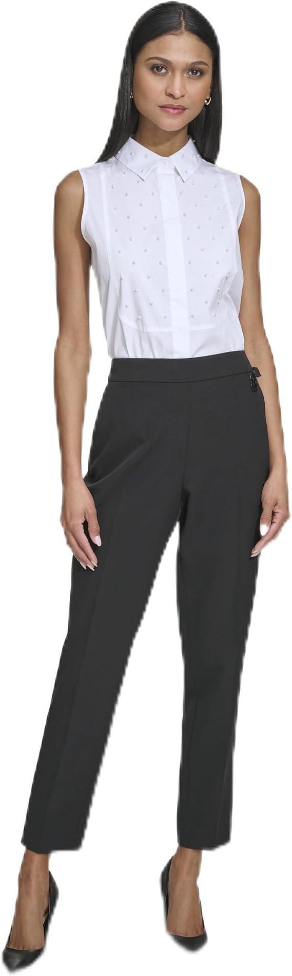 Karl Lagerfeld Women's Slim Fit Elastic Back Suit Pant