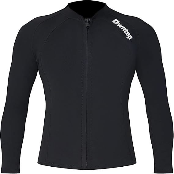 Owntop Wetsuit Tops | Women & Men | 2MM Neoprene Long Sleeve | Flexible & Comfort | YKK Front Zip | Surfing Diving Swimming - All Watersports