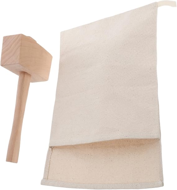 KICHOUSE 2pcs Effortless Ice Cube Breaker Bag Mallet for Bars Home and Restaurants Ice Fast and Clean