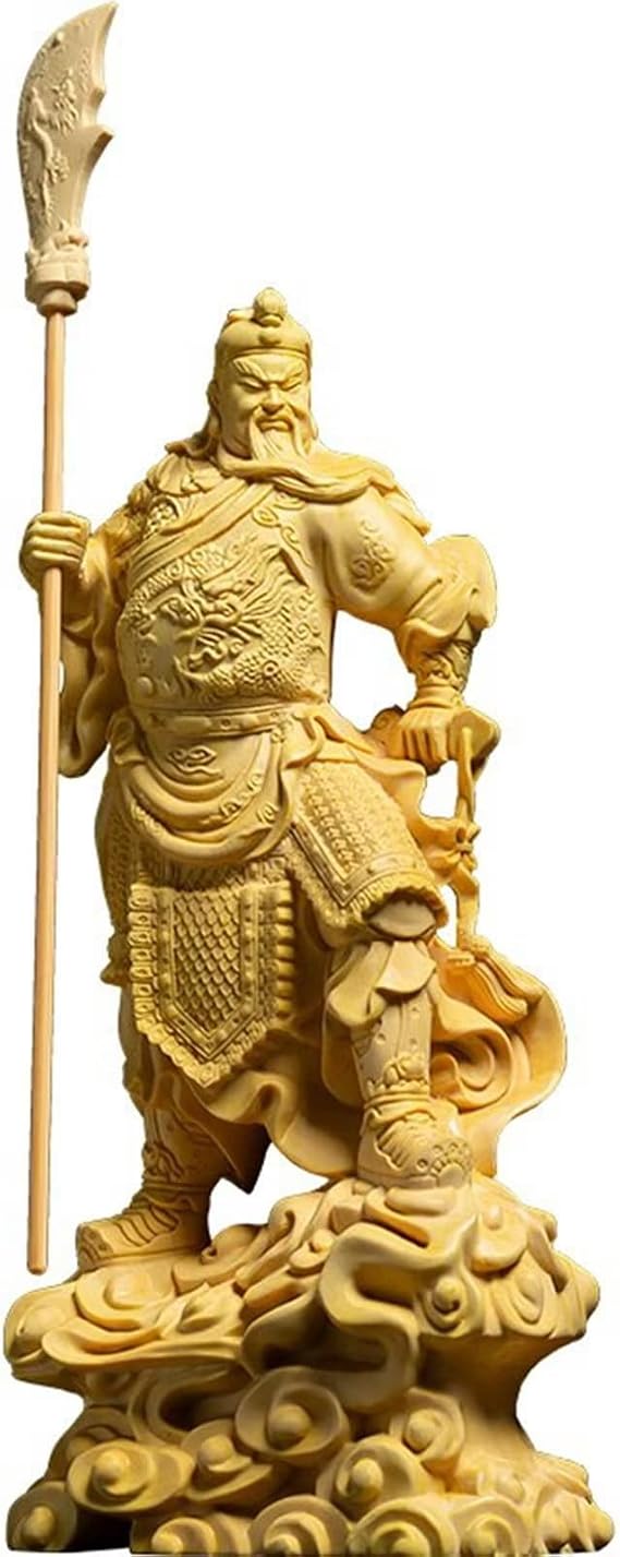Feng Shui Kwan Kung Statue,Solid Wood Guan Gong Statue,Guan Yu/Kuan Gong Statue Home Offic Decor,Feng Shui Gift