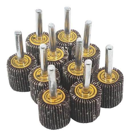 10 Pcs 1/4'' Shank 80 Grit 25mm Flap Wheels