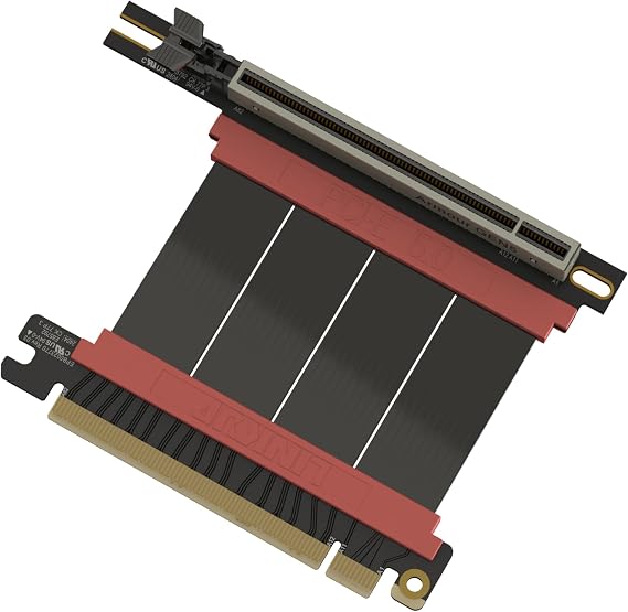 LINKUP PCIe 5.0 Riser Cable | Vertical GPU Mount | Right Angle, 6cm | x16 128GB/s for RTX 5090 and RX 9070, PCIe 4.0 backward compatible, graphics card GPU ready