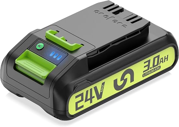 3.0Ah 24V Replacement for Greenworks 24V 29842 Battery 29852 BAG709 BAG710 Compatible with Greenwork-s 24V Batteries for Greenworks 24 Volt Power Tools 20352 22232 2508302 (1Pack, 24V 3AH)