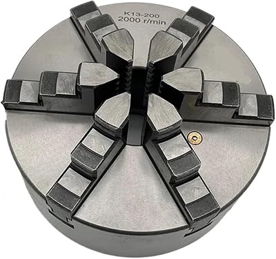 Lathe Chuck 200mm 6-Jaw Self-Centering Chuck K13-200 Manual Metal Chuck Scroll Chuck for Bench Lathe