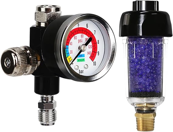 LE LEMATEC Spray Gun Regulator and Air Dryer Kit