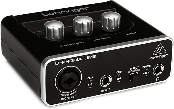 Behringer UM2 Audiophile 2x2 USB Audio Interface with Xenyx Microphone Preamp