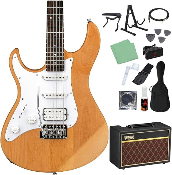 Yamaha PACIFICA112JL YNS Electric Guitar Beginner 14-Piece Set, Includes VOX Amplifier, Yellow Natural Satin, Lefty Yamaha