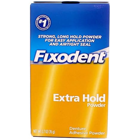 Fixodent Extra Hold Denture Adhesive Powder, 2.7 Ounce