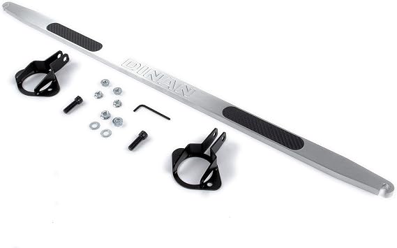 Dinan D180-0461 Rear Shock Tower Brace Brushed Aluminum with Carbon Fiber Inlays