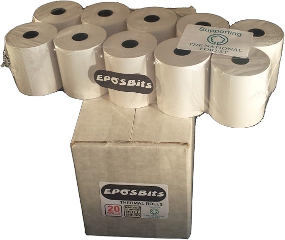 Brand Receipt Till Rolls - 20 Rolls - to Fit Sam4s ER-260 ER-380M Sharp XE-A203 XE-A137 XE-A207W XE-A213 XE-A217 XE-A307 Casio SEG-1 SE-S10 SE-S2000 SE-S300 SE-S3000 TK-T200