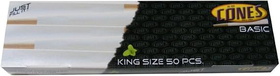 50 Smoking Papers Cones vorgerollt - King Size 109mm - mit Tip/Roach