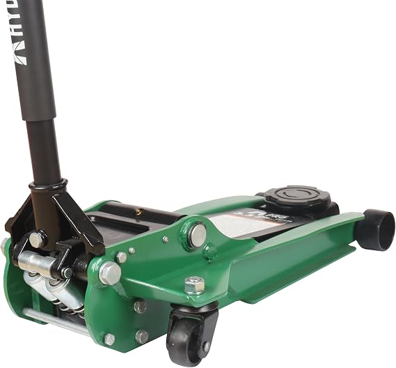 Low Profile Trolley Service, E1537C Floor Jack with Dual Pump Piston Quick Lift, 3.0 Ton Capacity, Lifting Range 2.95"-20.08"