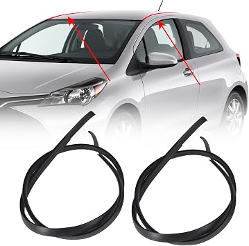 2Pcs Roof Drip Side Finish Moulding Fits for 2014-2018 Toyota Yaris Hatchback 1.5L Replaces 755520D082 755510D132