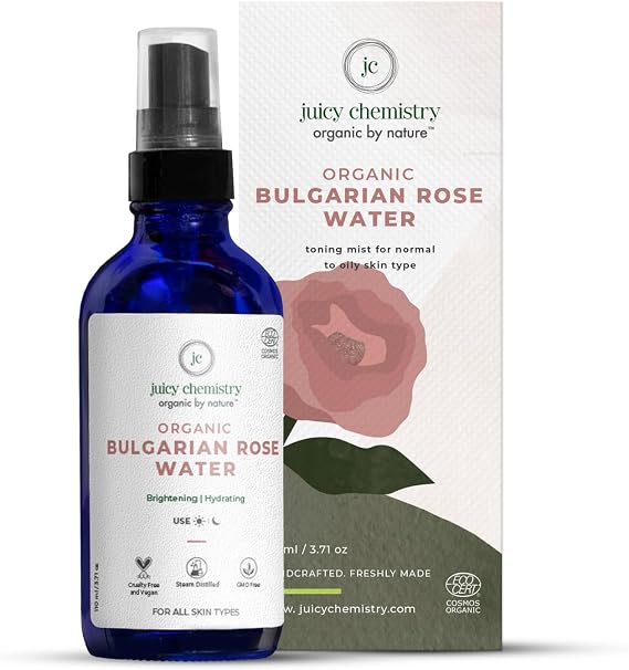 Juicy Chemistry - Certified Organic 100% Natural Toner Mist w/Bulgarian Rose Water for Normal to Oily Skin (110ml)