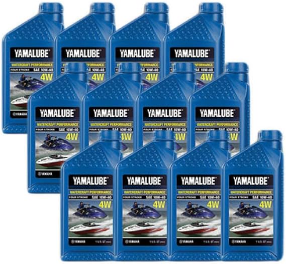 Yamaha Yamalube 10W-40 Mineral 4W WaterCraft Hi-Performance Engine Oil- 12 Quarts, #LUB-10W40-WV-12