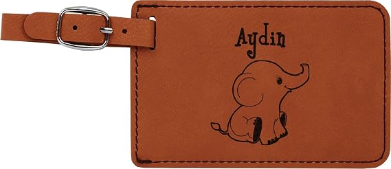 Personalized Safari Leatherette Luggage Tag
