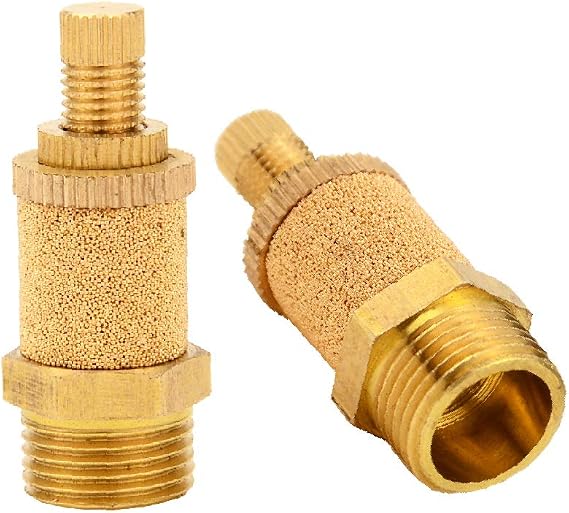Pneumatic PSB Muffler Silnecer, 3/8" NPT Male Thread Air Flow Control Noise Reducer Muffler (Pack of 2)