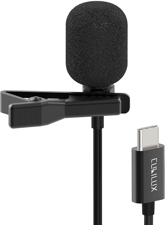 Cubilux USB C Lavalier Microphone, Omnidirectional, 10 ft