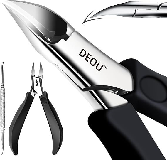 DEOU Toenail Clippers Blade for Ingrown and Thick Nails Stainless Steel Pedicure Tools at Home ingrown toenail Treatment Professional Podiatrist Nail Clippers with (Eagle Beak Pliers+Nail Remover)