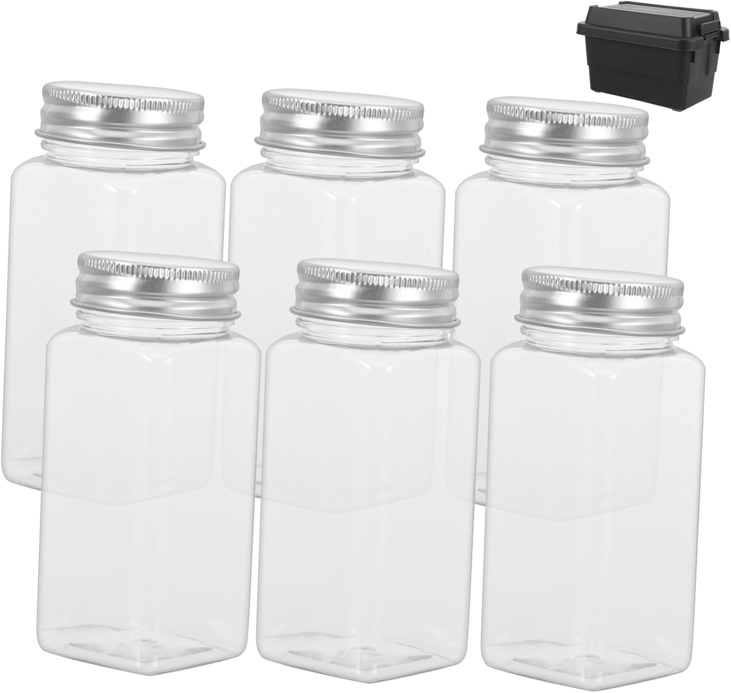 GRIRIW 1 Set portable travel spice kit Spice jar seasoning Condiment bottles camping accessory condiment bottle travel spice containers kit storage box Castor seasoning box travel