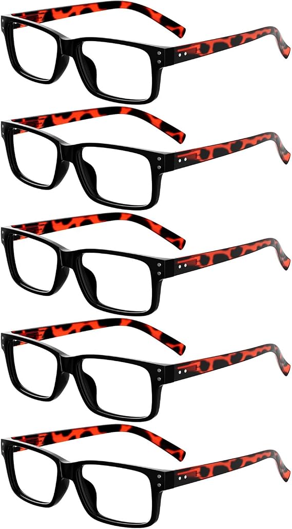 Eyekepper Classic Spring Hinge Reading Glasses Sun Reading Glasses Pack of 5