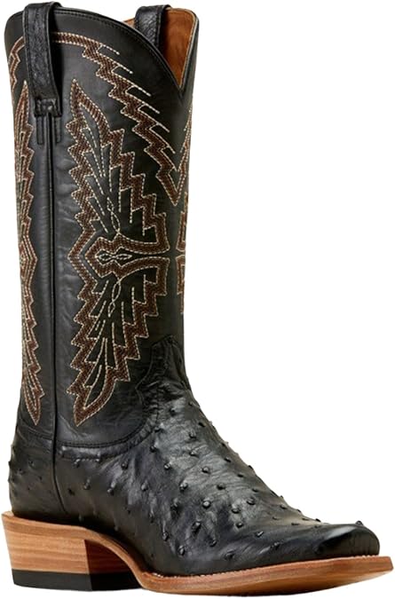 ARIAT Men's Futurity Done Right Exotic Ostrich Western Boot Square Toe - 10047083 12 EE US Black