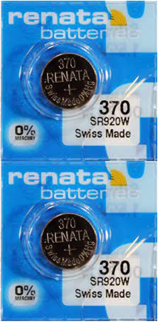Renata 370 SR920W Batteries - 1.55V Silver Oxide 370 Watch Battery (2 Count)
