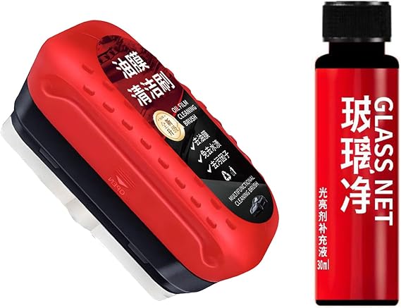 Glass Cleaning Board, Glass Coating for Windshield, Windshield Oil Film Cleaner, Hydrophobic Windshield Coating, Glass Cleaner Board for All Cars, Anti-rain Oil Cleaning Brush (1Set)
