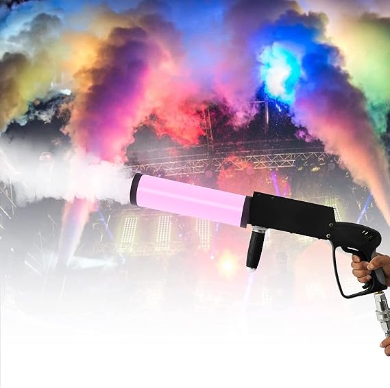 CO2 Handheld Fog Gun for CGA320 CO2 Tank, Smoke Machine with LED Lights Effect, DJ Effects Fogger Smoke Gun CO2 Fog Cannon Gun for Halloween Parties, Club (US Stock)