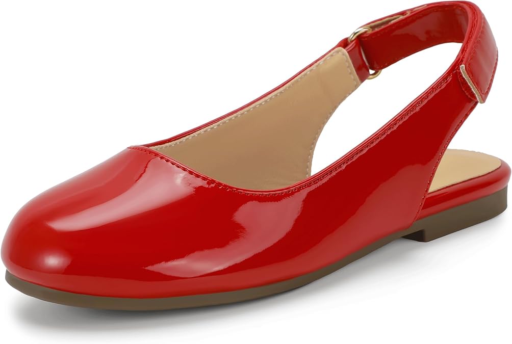 Hehainom Girls Dress Shoes Slingback Flats Round Toe Toddler Little Kids Sandals Summer Flower Girl Communion Church Shoes