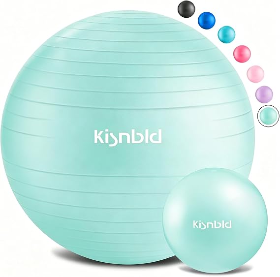 kisnbld Exercise Ball, Extra Thick Yoga Ball for Home Workout & Stability