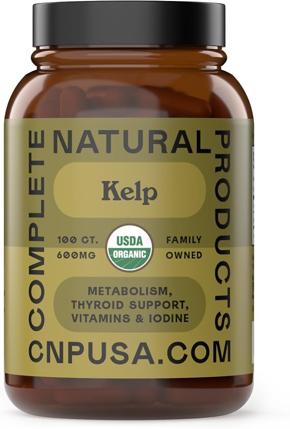 CNP | Icelandic Sea Kelp Capsules 600mg - Iodine, Thyroid Support Pills | Organic Sea Kelp Capsules With 600mg Raw Seaweed Iodine For Thyroid Support; Vegetarian, Gluten Free, Kosher, USA Made