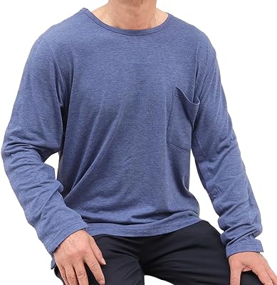 Unisex Post Shoulder Surgery Shirts,Long Sleeve,Sides  Arm Opening,Button-Up,Soft Cotton Material,Chemo Clothing for Home CarePost SurgeryDialysisElderlyFractureDisabilityRehab