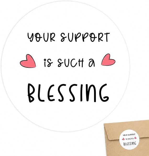 Business Thank You Packaging Stickers: 120 Blessing Seals