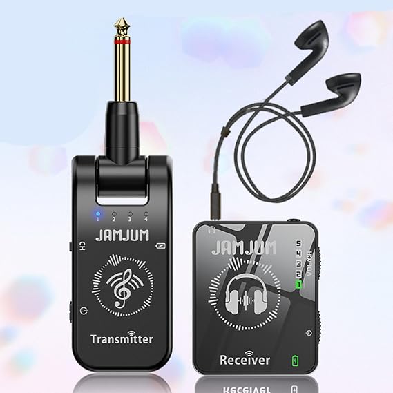 Wireless in Ear Monitor System 2.4G in-Ear Monitoring, Wireless IEM System with Transmitter Clip on Receiver Automatic Pairing in-Ear Monitoring forLive Performance Studio,Guitar,DJ