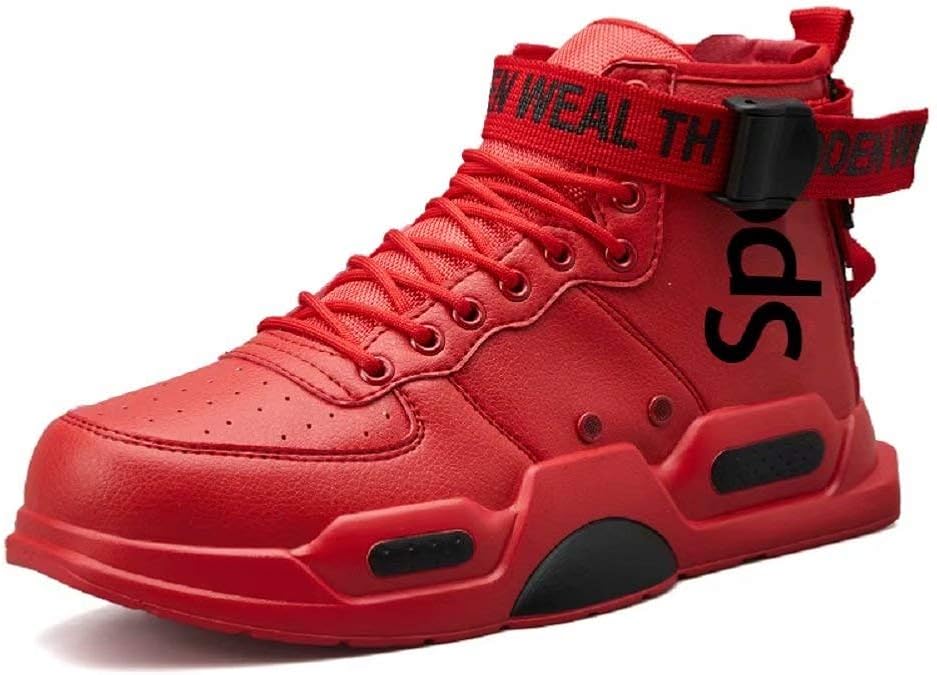 FUSHITON Men's Running Shoes Fashionable High Top Trainers Freestyle Hi-Top Casual Sports Shoes Hiking Shoes High Gym Shoes Leisure Shoes High Fitness Shoes