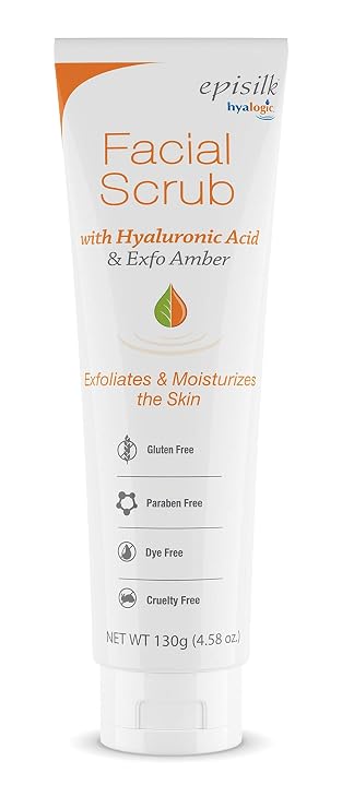 Hyalogic Episilk Facial Scrub Amazing Face Exfoliator for Daily Cleansing Face Scrub with Exfo Amber & HA for Gentle Exfoliation - Exfoliating Face Wash to Enhance Your Skin Care Routine (130g)